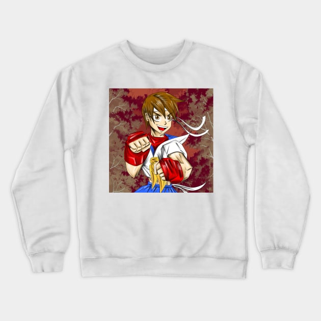 sakura blossom in street fighter Crewneck Sweatshirt by jorge_lebeau